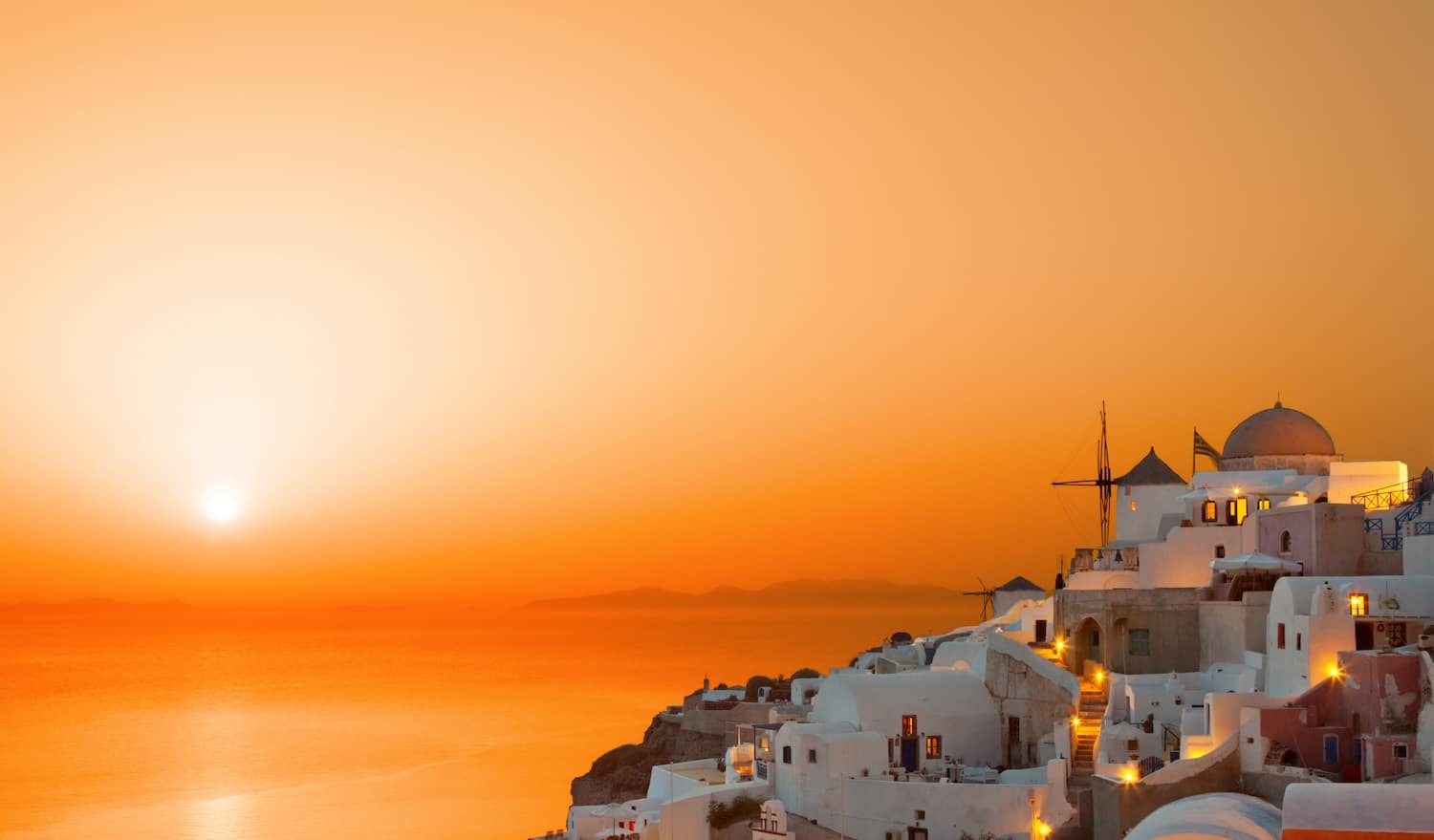 Oia village at sunset